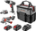 Set makinë shpuese, prerës këndor dhe aksesorë Graphite (58G093-CS), 7 copë, të hirta