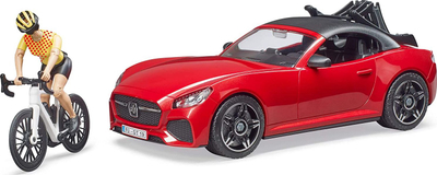 Set lodrash Bruder Leisure Roadster, me biçikletë garash dhe çiklist, i kuq