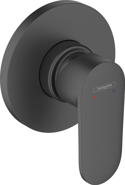 Ѕидна туш батерија Hansgrohe Vernis Cover Set, едноручна, за вграден механизам, црна мат