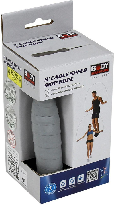 Litar kercimi Speed 138, kabllo celiku 275 cm, doreza te rehatshem, gri