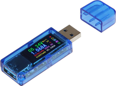 Multimetër USB Joy-it JT-At34, ekran me ngjyra, mbështetje Quick Charge, blu