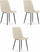 Set karrigesh LEOBERT Turin, velvet, 67x58x59 cm, bezhë, 3 copë