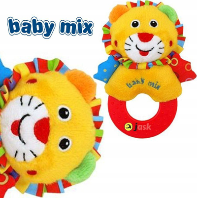 Lodër për kafshim Baby Mix Luan, pelush me zile, shumëngjyrëshe