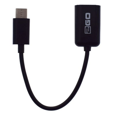 Kabllo USB OTG 2GO 795815, USB A në USB C, 15 cm, e zezë