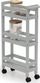Karrocë organizimi me 3 kate 5 Five Simply Smart, me rrota, 40x15x75 cm, gri beton