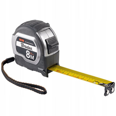 Metër matës Bradas DIY MTS34 0825K, 8 m, 25 mm, i verdhë