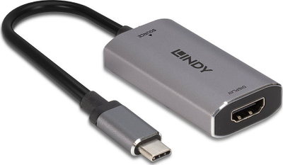 Adapter USB C në HDMI Lindy 43327, 4K, i bardhë