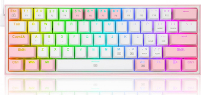 Механичка тастатура Redragon K617 Fizz, 61 тастер, RGB, розова