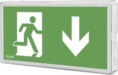Llambë emergjente AWEX EXIT S, LED 1W, IP65, e bardhë