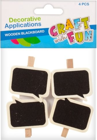 Elemente dekorative Craft with Fun: Wooden Signs (T 292), 4 copë