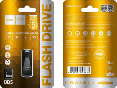 USB Hoco Wisdom UD5, 16GB, USB 3.0, gri