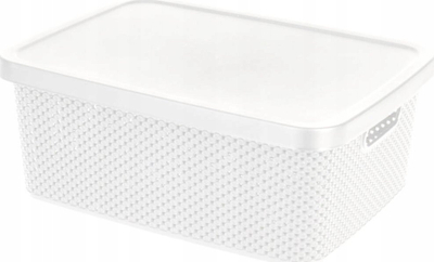 Kuti plastike Storage Solutions, 13L, me kapak, e bardhë