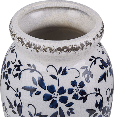 Vazo dekorative Beliani AMIDA, stoneware, 18 cm, e bardhë