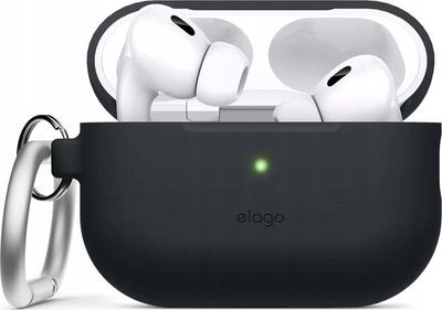 Заштитна кутија Elago AirPods Pro 2 Hang Silicone Case, со карабин, црна