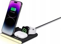 Stacion karikimi wireless Jabees PowerGlow, 4 në 1, Fast Qi, me dritë nate LED me 2 ngjyra