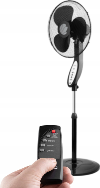 Ventilator me këmbë ECG FS 40 R, 40 cm, 50 W, i zi