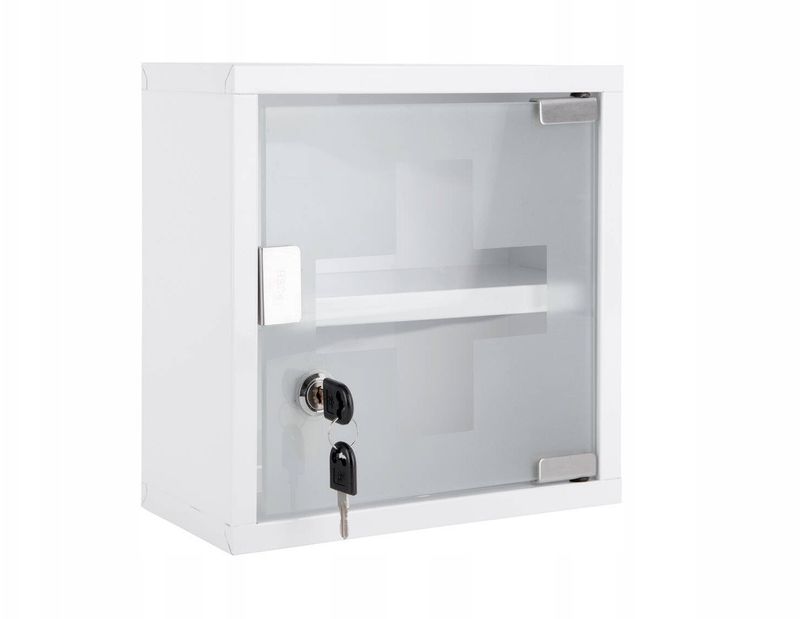 Dolap për ilaçe Present Time Cabinet, metal, i bardhë