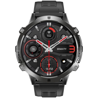 Ore inteligjente Gravity GT42 1, me ekran 1.73" AMOLED, IP67, e zezë