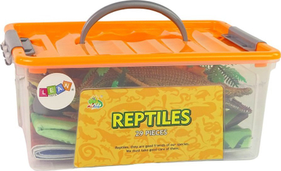Set lodrash Lean Toys Reptiles, 22 figurina, me aksesorë, shumëngjyrësh