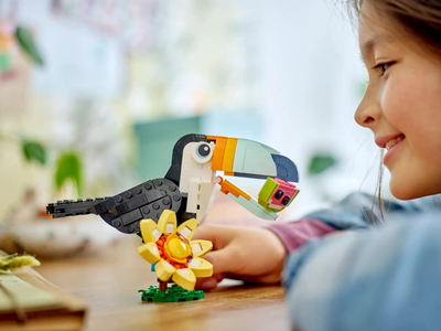 Lodra ndërtime LEGO Creator Tropical Toucan 3 in 1, 3 modele, shumëngjyrëshe