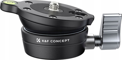Bazë niveluese për tripod K&amp;F Concept KF31.102, kapacitet 10 kg, metal, e zezë