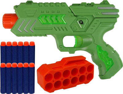 Lodër gjujtjeje Leantoys Dinosaurs, pistoletë me shkumë, objektiva dinosauri, jeshile