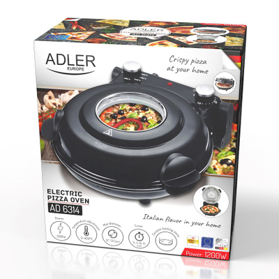 Pjekëse pica Adler AD 6314, 1200W, 31.5 cm, 400°C