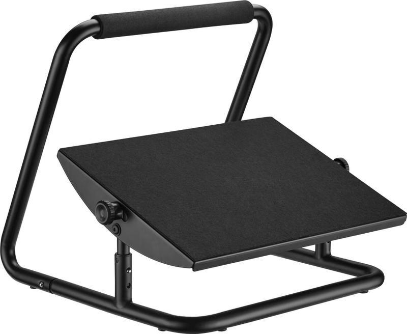 Mbështetëse ergonomike për këmbë Powerton WPEFR1, kënd i rregullueshëm, metal, e zezë
