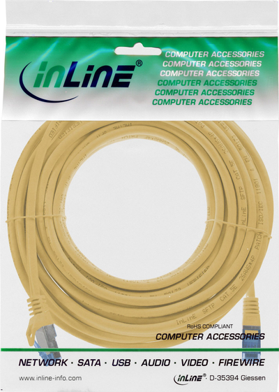Kabllo rrjeti InLine Cat.6A, S/FTP, 5m, e verdhë