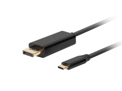 Adapter kabllo USB C në DisplayPort Lanberg CA-CMDP-10CU-0005-BK, 4K 60Hz, 0.5m, i zi