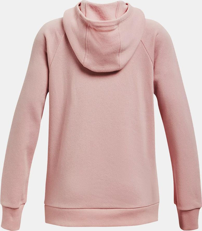 Bluzë me kapuç Under Armour Rival Fleece Core Logo për goca, me mëngë të gjata, rozë