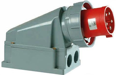 Prizë industriale murale Power Twist 534-6, 63A 4P 400V, IP67, gri e kuqe