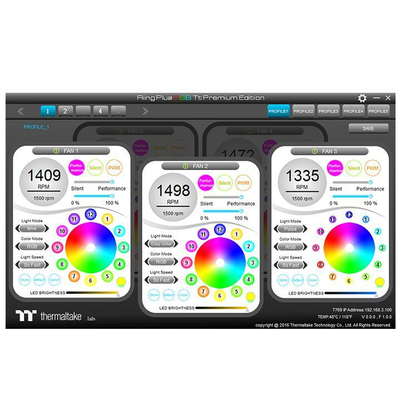 Ventilatorë PC Thermaltake Riing Plus 12, set 3x120mm, RGB LED, me hab