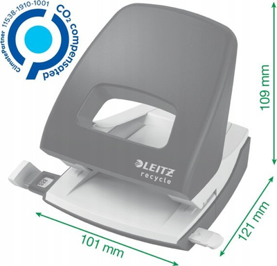 Shpues letre Leitz NeXXt Recycle, plastikë e ricikluar, i zi