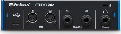 Audio interface PreSonus Studio 24c, 2 preampa XMAX, USB C, gri