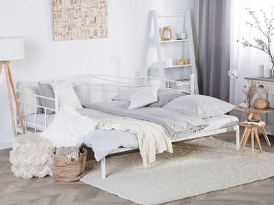 Shtrat trundle metalik TULLE, 90 x 200 cm, EU Single, i bardhë