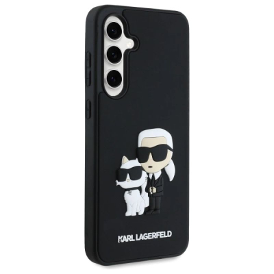 Kapak telefoni Karl Lagerfeld KLHCS24FE3DRKCNK, hardcase 3D, për Samsung Galaxy S24 FE, i zi