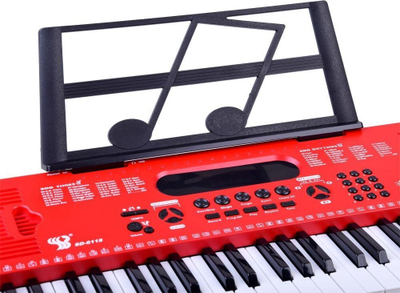 Keyboard muzikor SD-6118, 61 taste, mikrofon, i kuq
