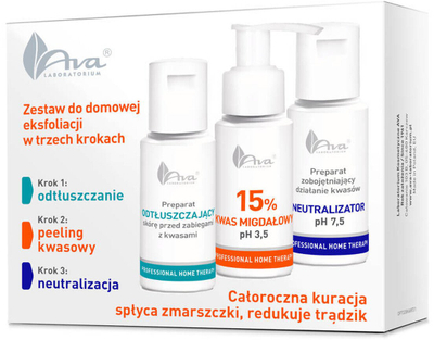 Set eksfolimi Ava Laboratorium PHT, acid mandelik 15%, 3x50ml