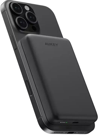 Power bank Aukey PB-MS08, 10000mAh, kompakt, gri