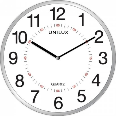 Orë muri Unilux Wave, diametër 30 cm, sistem kuarci radio kontroll, e zezë