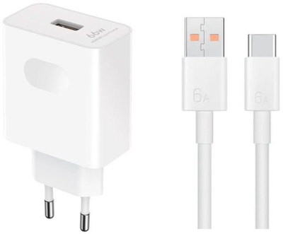 Karikues USB Honor SuperCharge Power Adapter 2, 66W, me kabllo USB në USB C, i bardhë