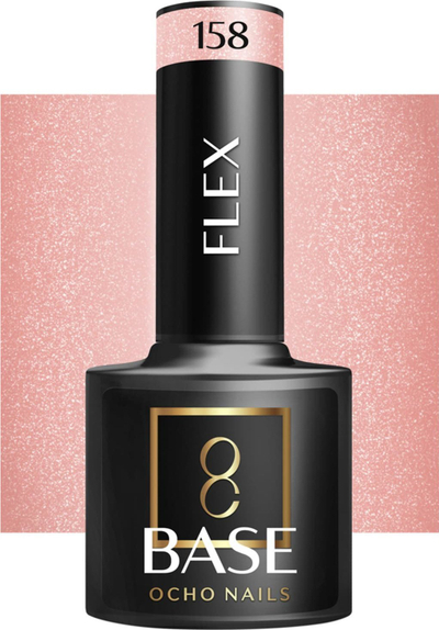 Bazë xheli për thonj Ocho Nails Flex 158, 5 g, rozë me shkëlqim
