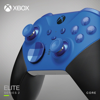 Kontroller Microsoft Xbox Elite Series 2 Core, pa kabëll, për Xbox dhe PC, i zi dhe blu