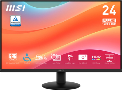 Monitor MSI Pro MP242L, 23.8", Full HD, 100Hz, i zi
