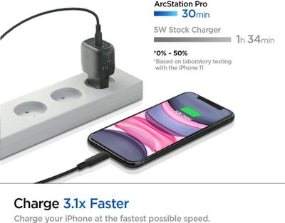 Karikues muror Spigen PowerArc ArcStation, USB C PD 3.0 20W, i zi