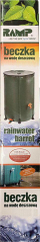 Fuçi uji shiu Ramp Rainwater Barrel, 250L, e palosshme, e gjelbër