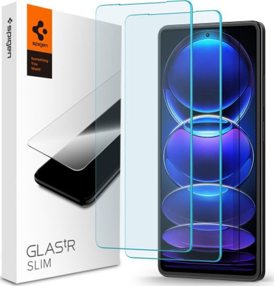 Xham mbrojtës Spigen Glas TR Slim, 2 copa, Xiaomi Redmi Note 12 Pro 5G POCO X5 Pro 5G, transparent