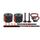 Set pesha EB Fit Dumbbells 4 në 1, 20 kg, rregullueshëm, i zi me të kuqe