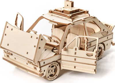 Puzzle druri 3D Little Story Fiat 126P, 228 copa, model makine, ngjyrë dru natyrale
